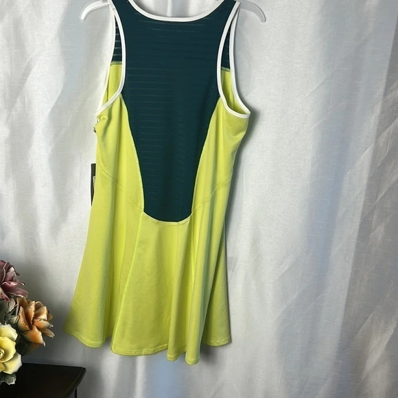 Tennis dress NWT  99$.  lime & dark green fit & flare,mini,activewear,coastal - Picture 4 of 10